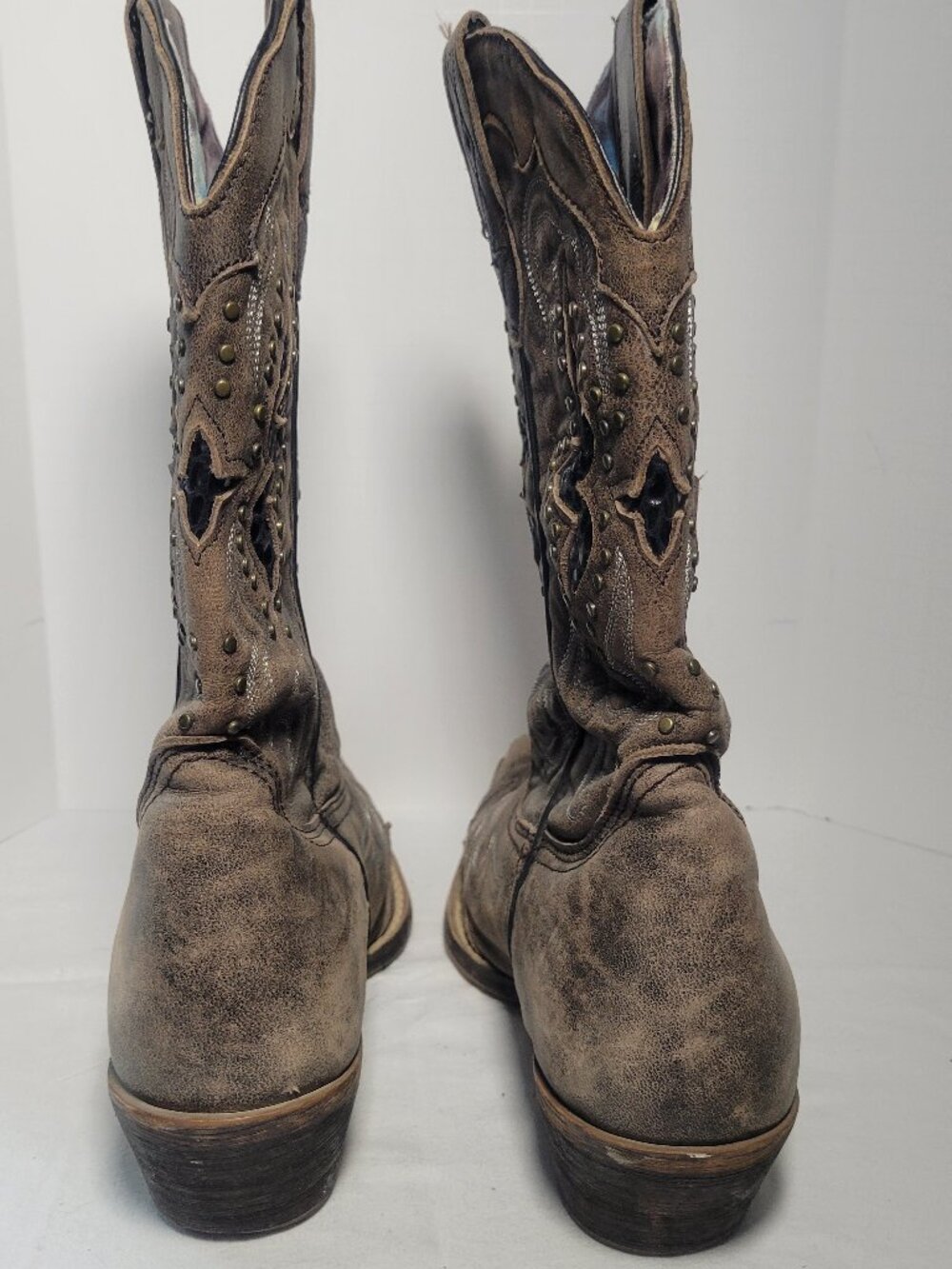 Laredo Lucretia Studded Leather Western Cowboy Boots Women's 9.5M - Picture 10 of 15